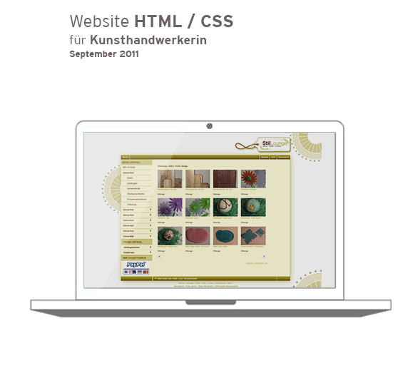 Webdesign & Onlineshopanbindung Kunsthandwerkerin