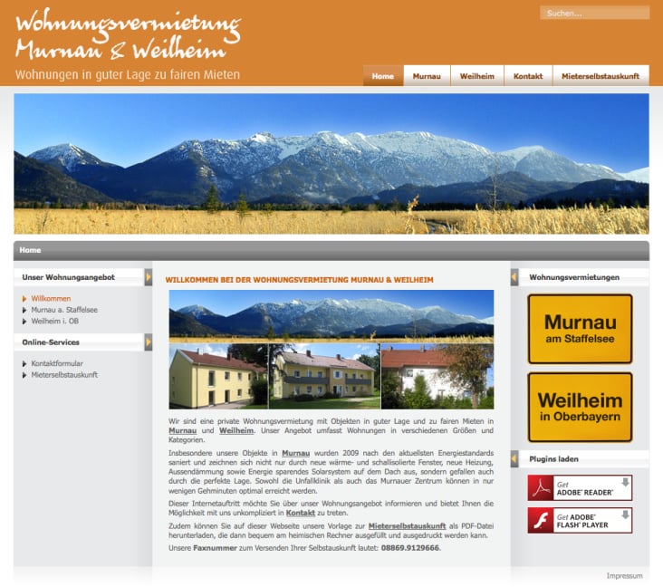 Wohnungsvermietung Murnau & Weilheim