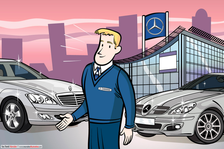 Business Illustration für Mercedes Benz von Ian David Marsden