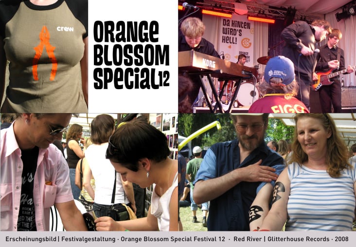 Erscheinungsbild | Festivalgestaltung · Orange Blossom Special Festival 12  ·  Red River | Glitterhouse Records · 2008