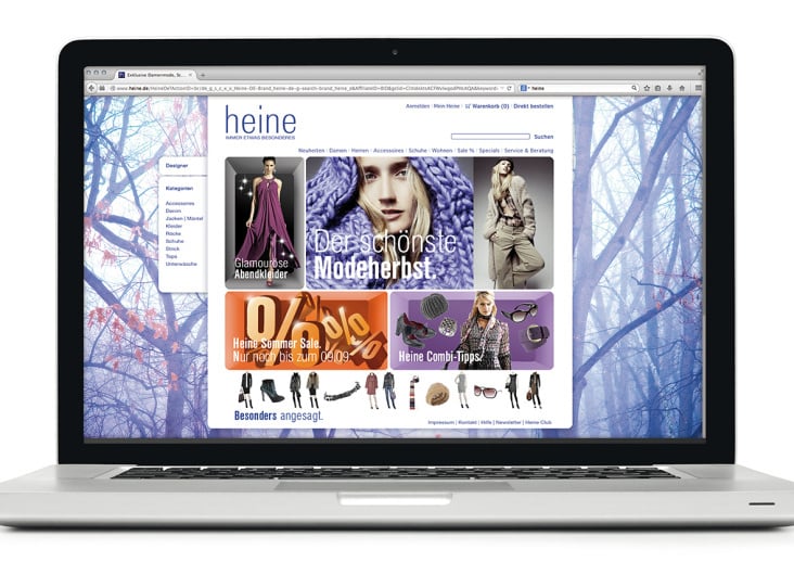 Projekt: Heine Website, Entwurf • Agentur: FashionCom