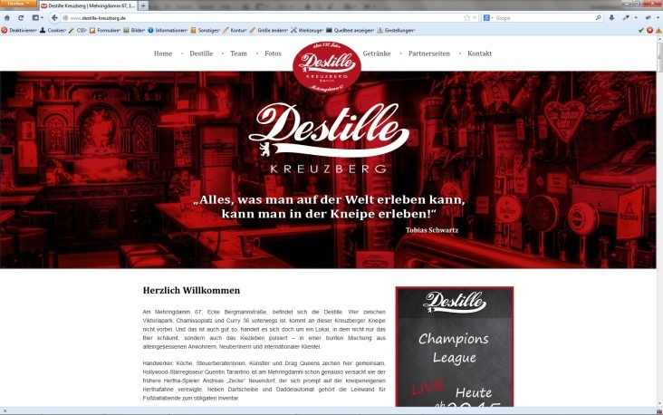 Website Destille Kreuzberg
