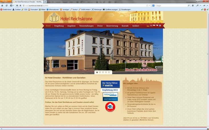 Website Hotel Reichskrone