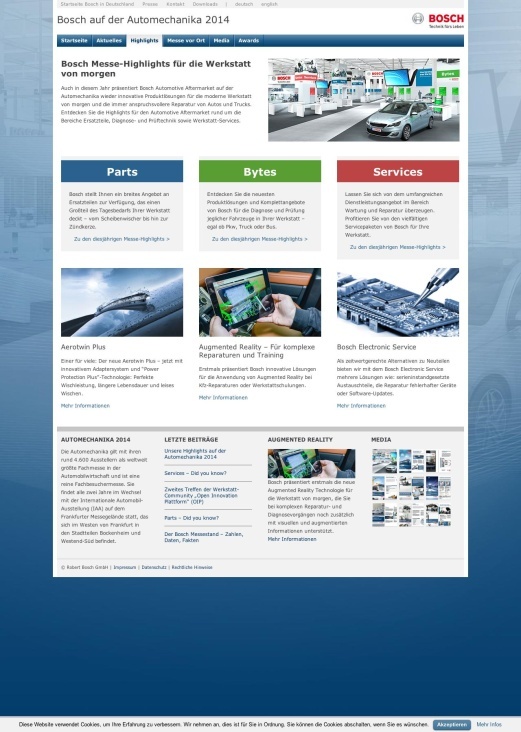 Bosch Automotive Aftermarket – Highlight der Automechanika 2014