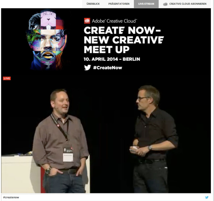 My keynote speach at the Adobe Create Now Event in Berlin, was followed by a short interview.
