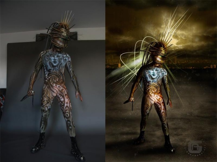 Alienpunk – Bodypainting und Photoshop Composing