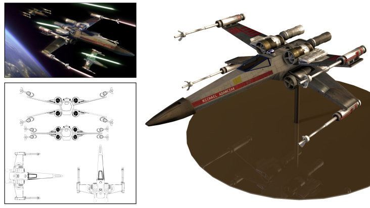 X-Wing (3D ModellingTexturierung und VFX)