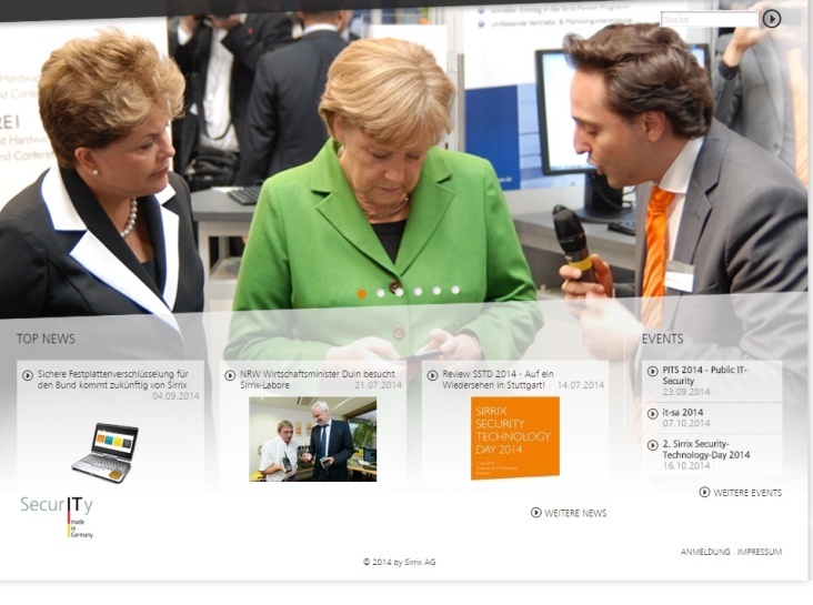 Der Film wurde Frau Merkel auf der Cebit Messe vorgeführt und das System auf dem Handy vorgeführt.