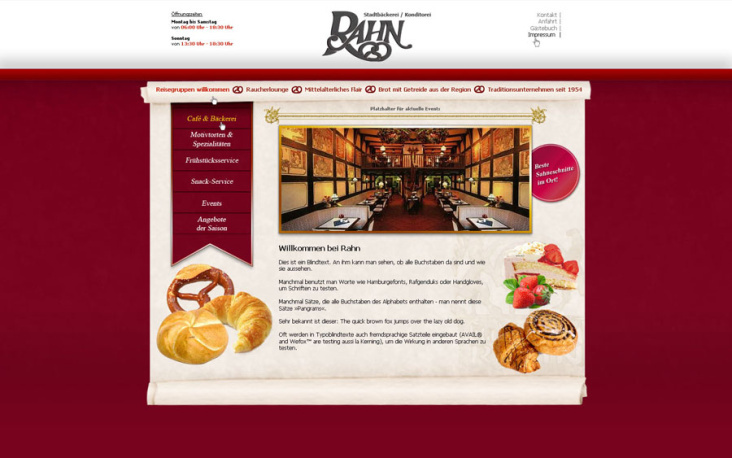 Bäckerei Rahn — Konzept und Gestaltung im Auftrag von Polaris Media GmbH