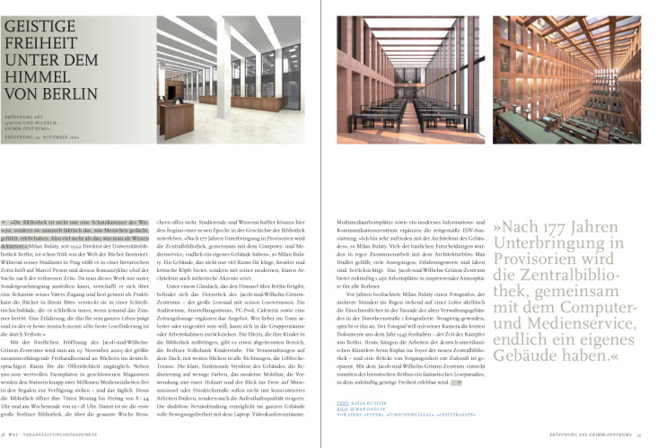 Kunde: Humboldt Universität Berlin, redaktionelle Texte für Jubiläumsmagazin