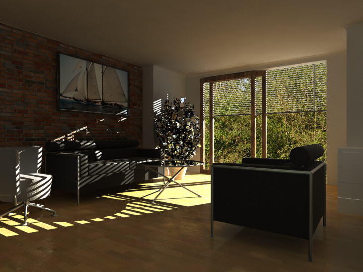 Villa Innenraum (Frankreich) 3D Illustration