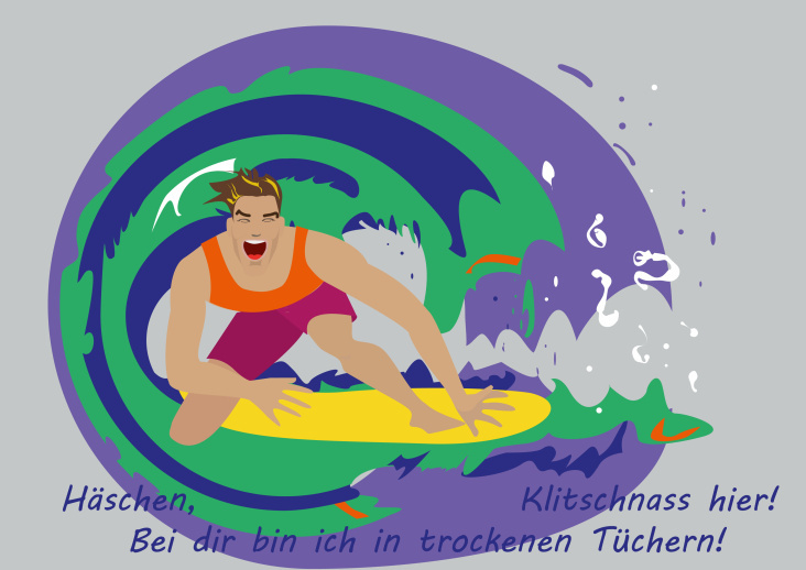 er denkt beim Surfen nur an sie