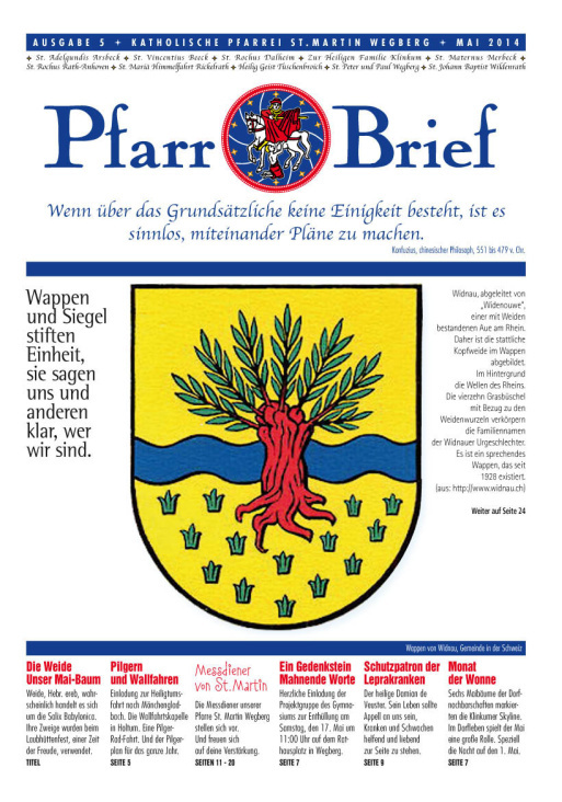 Pfarrbrief St. Martin Wegberg Mai 2014