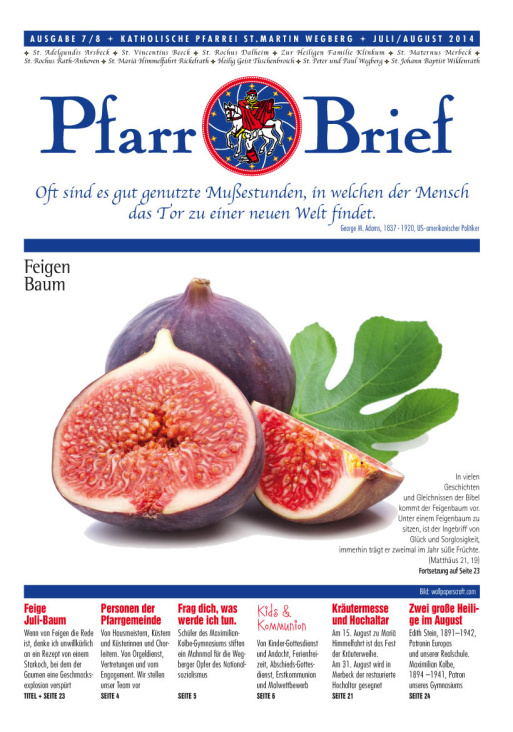 Pfarrbrief St. Martin Wegberg Juli August 2014