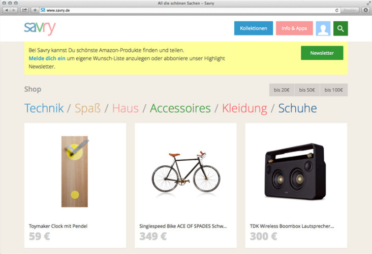 savry.de – Visual Shopping Platform