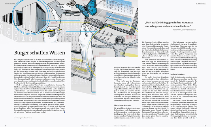 Doppelseite des Leitartikels der W&W-Ausgabe 2/2014
