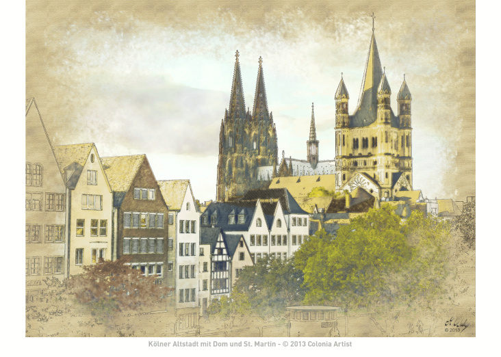 Kölner Altstadt mit Dom und St. Martin