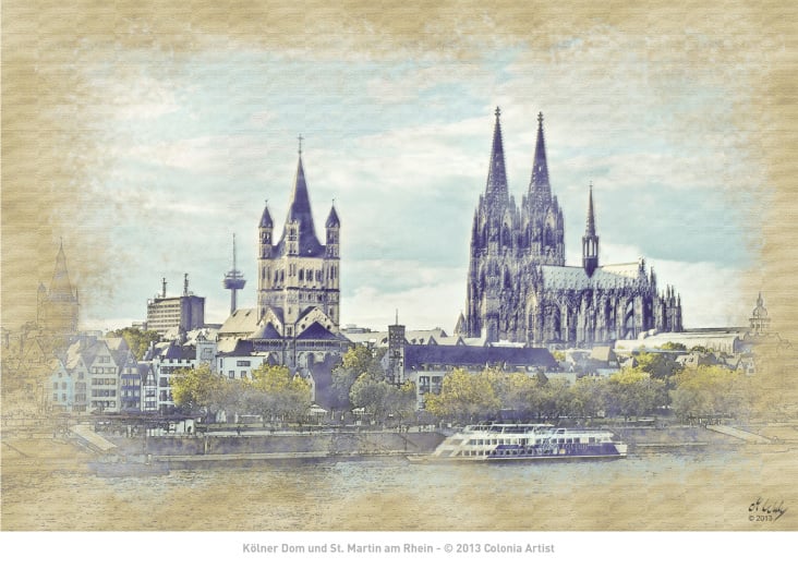 Kölner Dom und St. Martin am Rhein