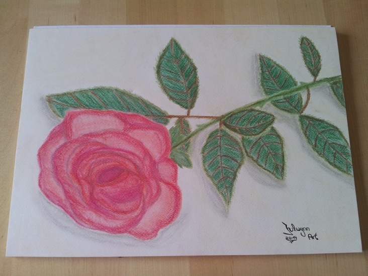 Rose mit Pastellkreide