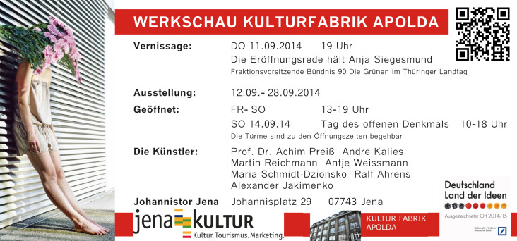 Ausstellung Kulturfabrik Apolda im Johannistor Jena 09-14