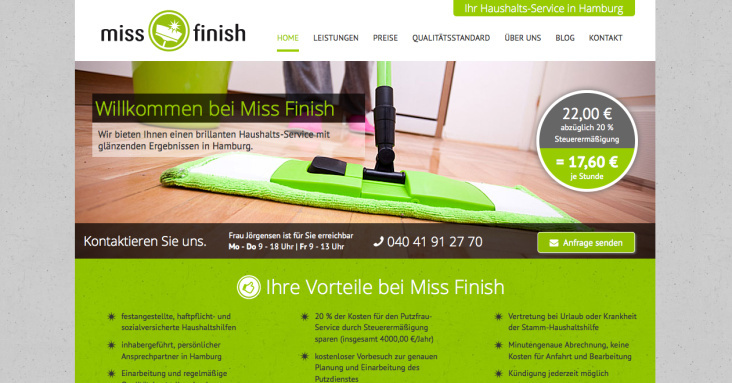Miss Finish Webseite