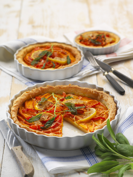 Kürbis-Tomaten-Tarte