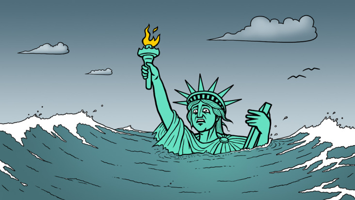 Karikatur zur Verschuldung der USA (Deutsche Welle)