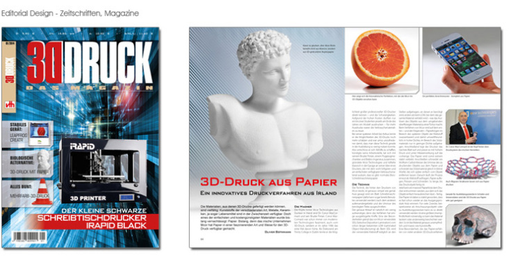 Editorial Design – komplettes Magazin 3D Druck, 68 Seiten
