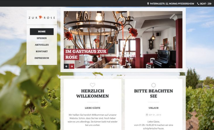 Website Gasthaus Zur Rose