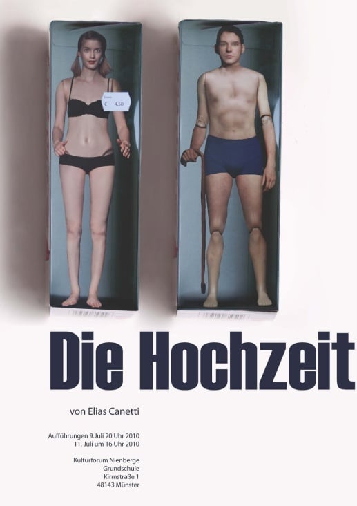 „die Hochzeit“ von Elias Canetti, Plakatdesign für ein Theaterstück