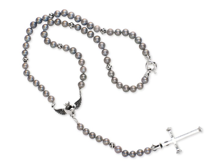 Kette «Grey Pearl Rosary» by BLACK BARON