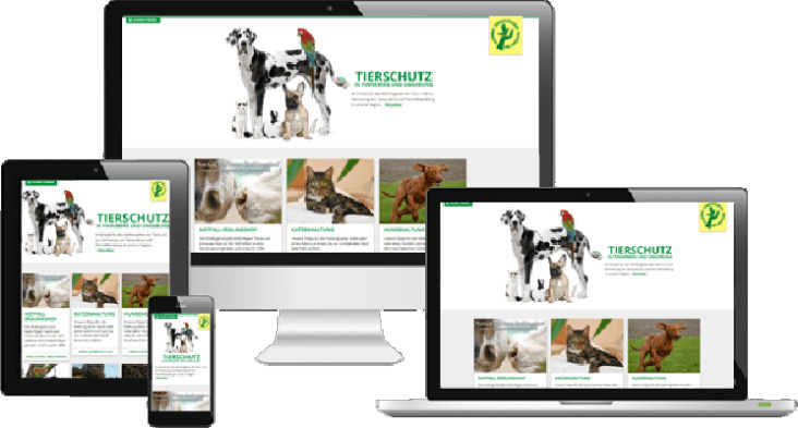 Tierschutz-Website, mobiloptimiert