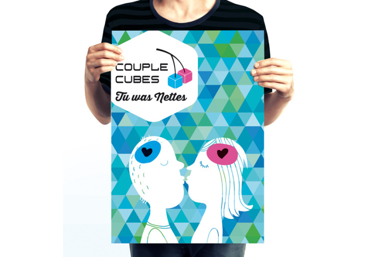 Couple Cubes Poster