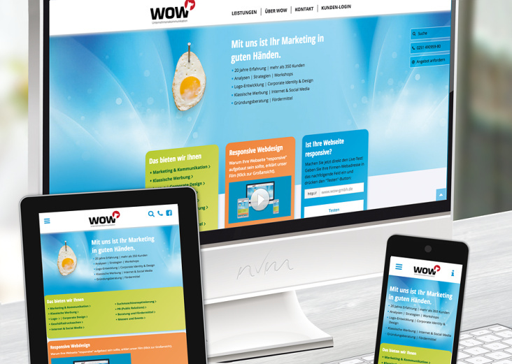 Responsive Webdesign für die WOW GmbH Unternehmenskommunikation