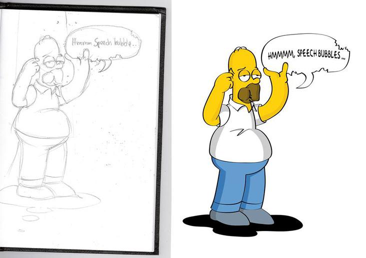 Homer_Simpson_Sketch_digitalisiert