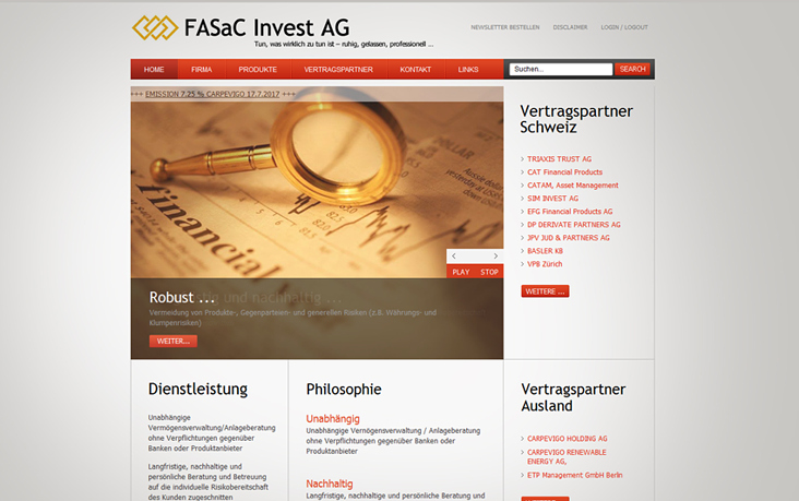 CMS Website, FASaC Invest AG