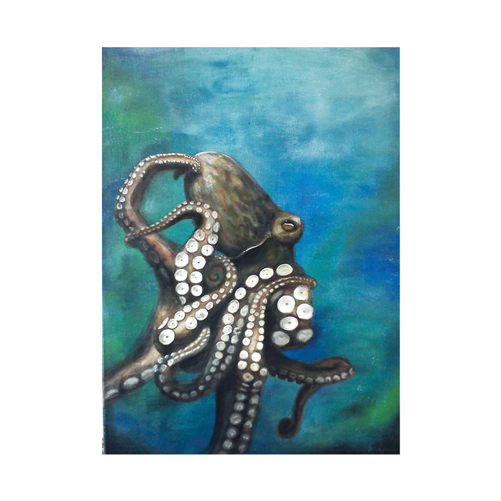 Oktopus, Acryl auf Leinwand