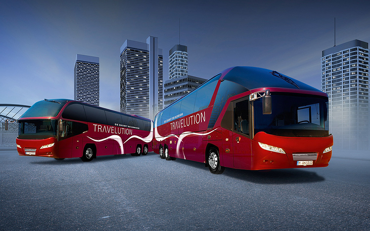 Kampagne „Travelution“ für MAN Truck & Bus: Naming, Corporate Design und Fahrzeuggestaltung