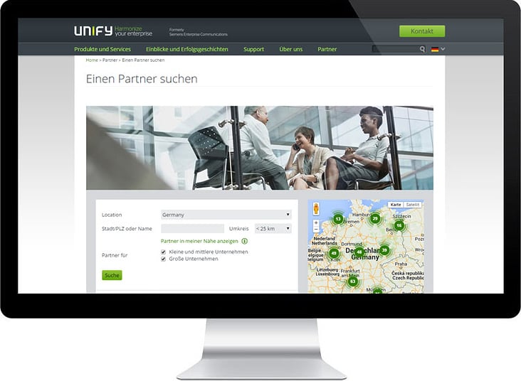 Unify Partner Locator Startseite