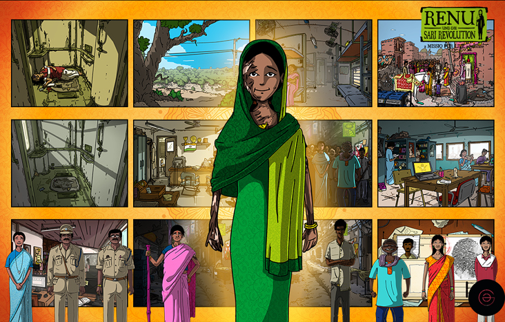 Hintergründe & Character für „Renu und die Sari Revolution“ (missio, 2014)