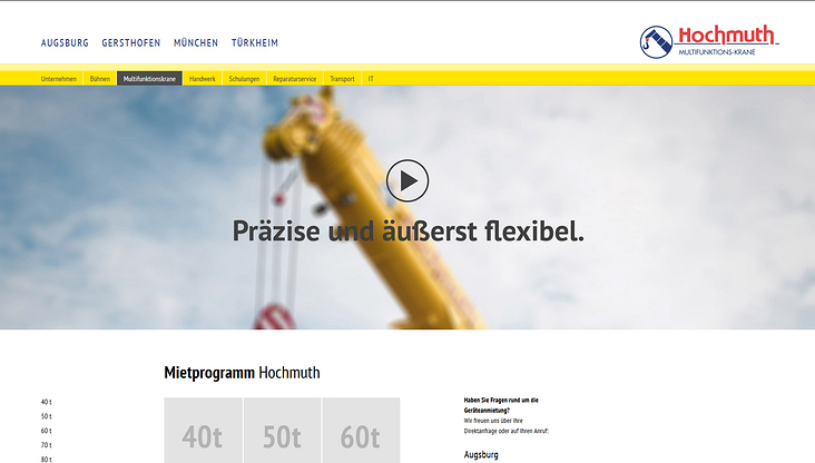 Die Hochmuth Firmenwebseite