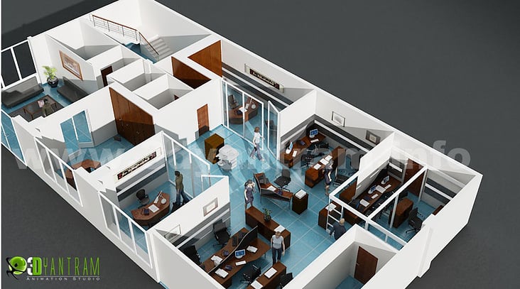 3D Bürogrundriss