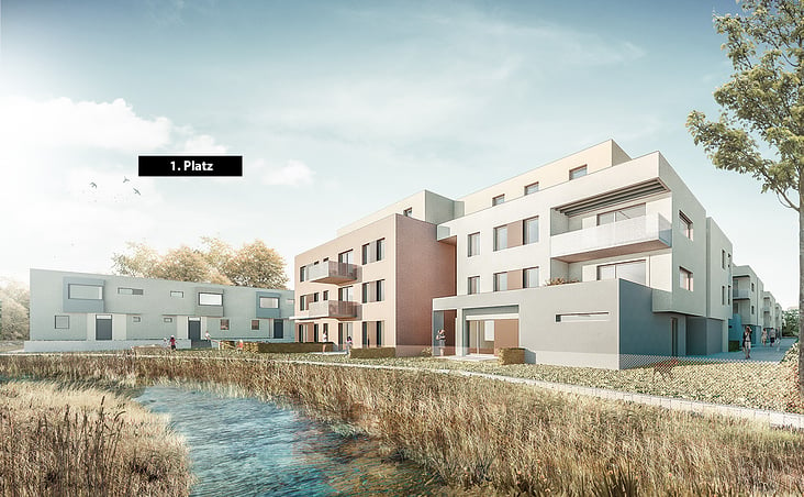 Rendering by BLICK 3D – Architekt Pfeil – Wettbewerb Gewinner Himberg – Architektur Visualisierung