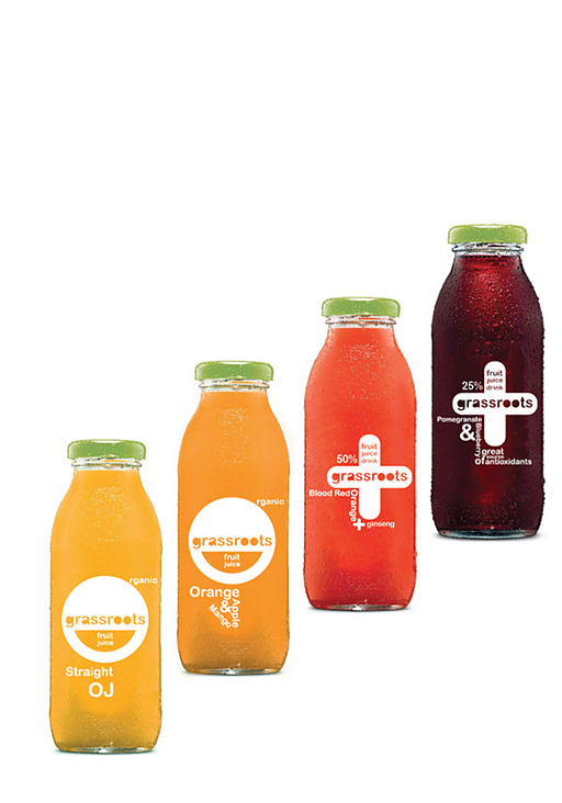 grassroot juices label design