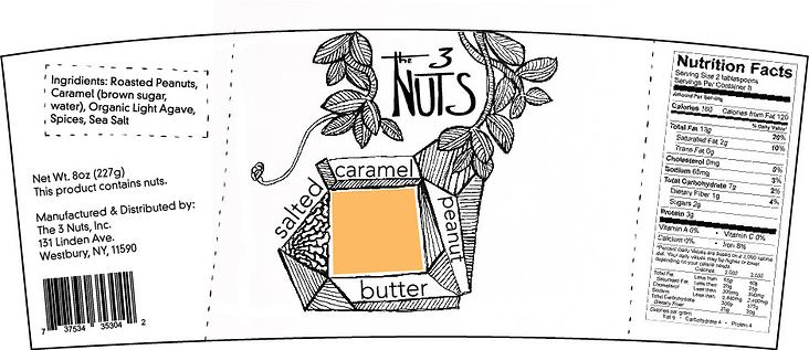 three nuts peanut butter label