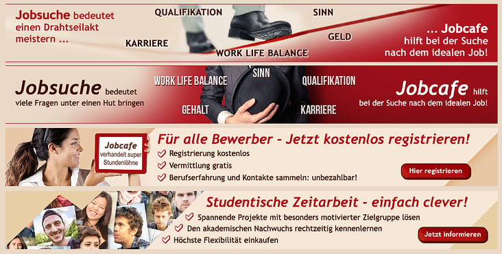 Promotionbanner für die Jobcafe-Startseite