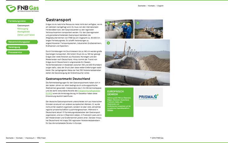 FNB GAS – Umsetzung mit REDAXO – Entwurf: FroheZukunftExport Berlin