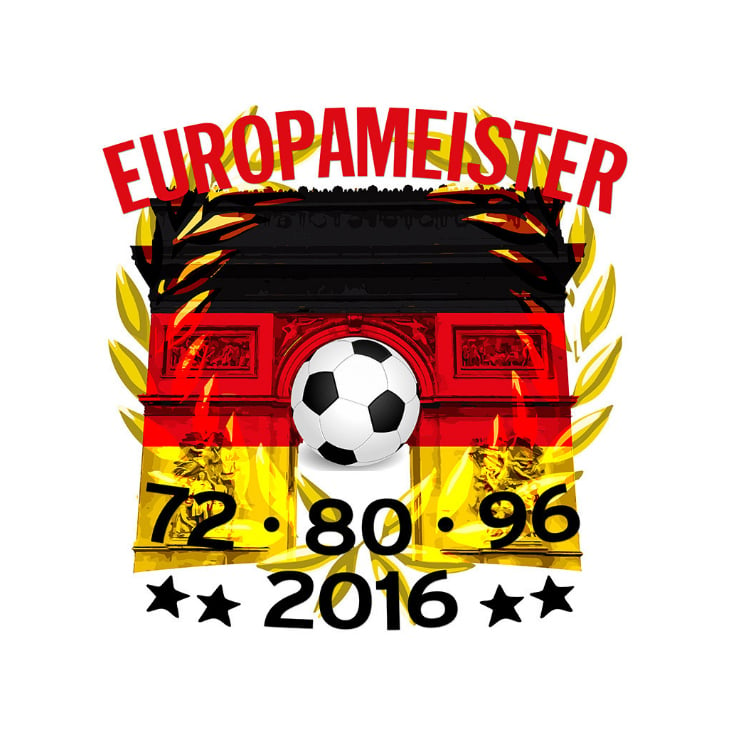 T-Shirt Motiv „Europameister mit Triumphbogen“