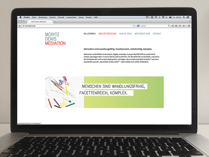 Website für Moritz Denis, Mediator