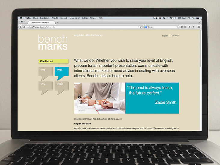 Sprachschule für Business English – Website